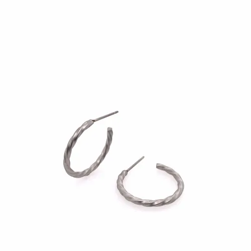 Small Twisted Natural Hoop Earrings 